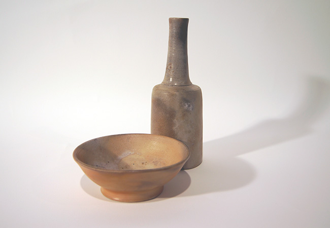 Wood fired bottle and bowl Pigott