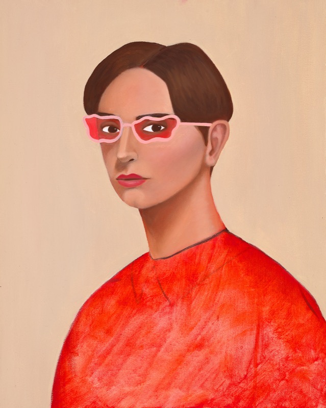 Boy with pink glasses by Camille Olsen-Ormandy 