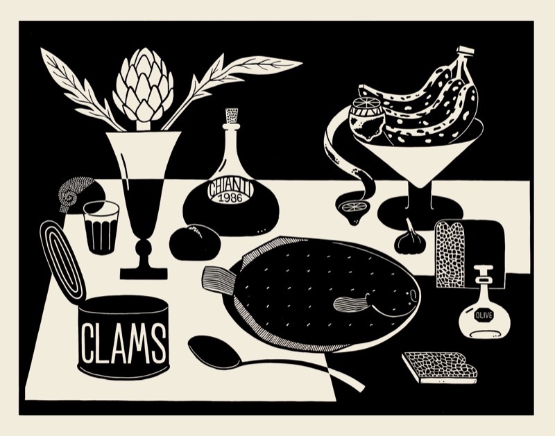 Tablescape with Clams Webb