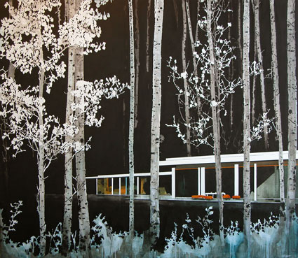 Aspens Trees + Modern Home Landscape Davies
