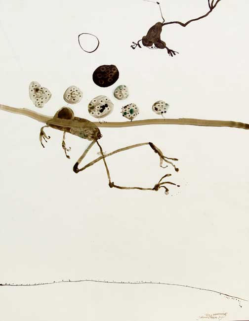 Frog in a Pond by John Olsen at Olsen Gallery