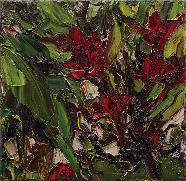 Wooli Garden (little fuchsia frangipani 3) by Nicholas Harding at Olsen Gallery