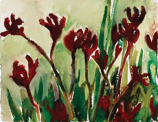 Wooli Garden (fuchsia frangipani 2) by Nicholas Harding at Olsen Gallery