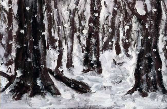 Drawing c.1995 (forest in snow) Booth