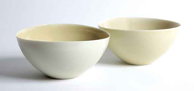 Two bowls, yellow Pigott