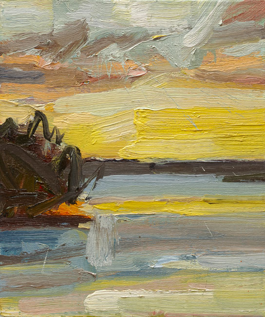 Sunset over water II by Robert Malherbe at Olsen Gallery