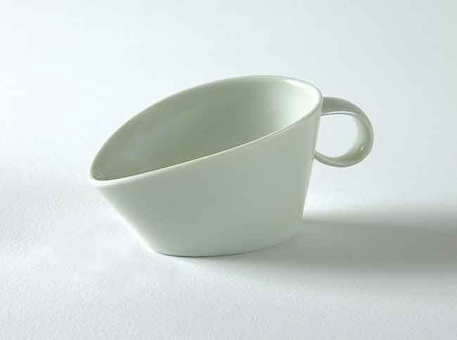 Small white group  Small white scoop, pierced with handle  Oval white jug Venables