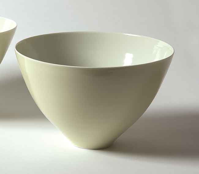 Yellow and white bowl I by Prue Venables at Olsen Gallery