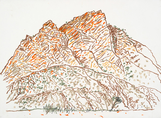Landscape with Emu, Silverton by Guy Warren at Olsen Gallery