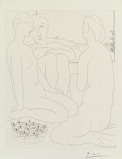 Trois femmes nues pres d'une Fenetre Picasso