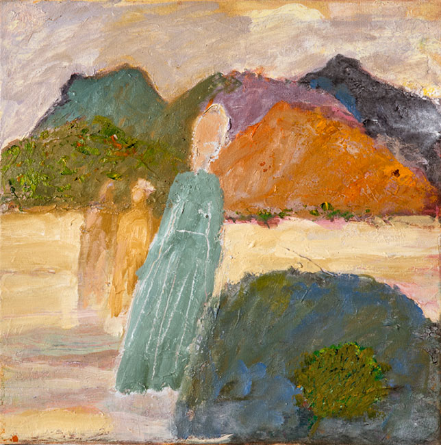 Orange Landscape, with figures by Guy Warren at Olsen Gallery