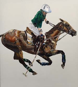 Blue polo pony by Paul Ryan at Olsen Gallery