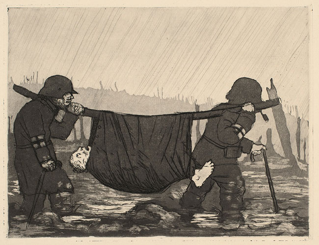 Abend in Der Wijtschaete-ebene, November 1917 (Evening on the Wijtschaete Plain) by Otto Dix at Olsen Gallery