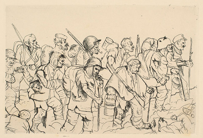 Die Sappenposten Haben Nachts das Feuer Zu Unterhalten (The Sap Sentries Must Keep the Fire Burning at Night) by Otto Dix at Olsen Gallery