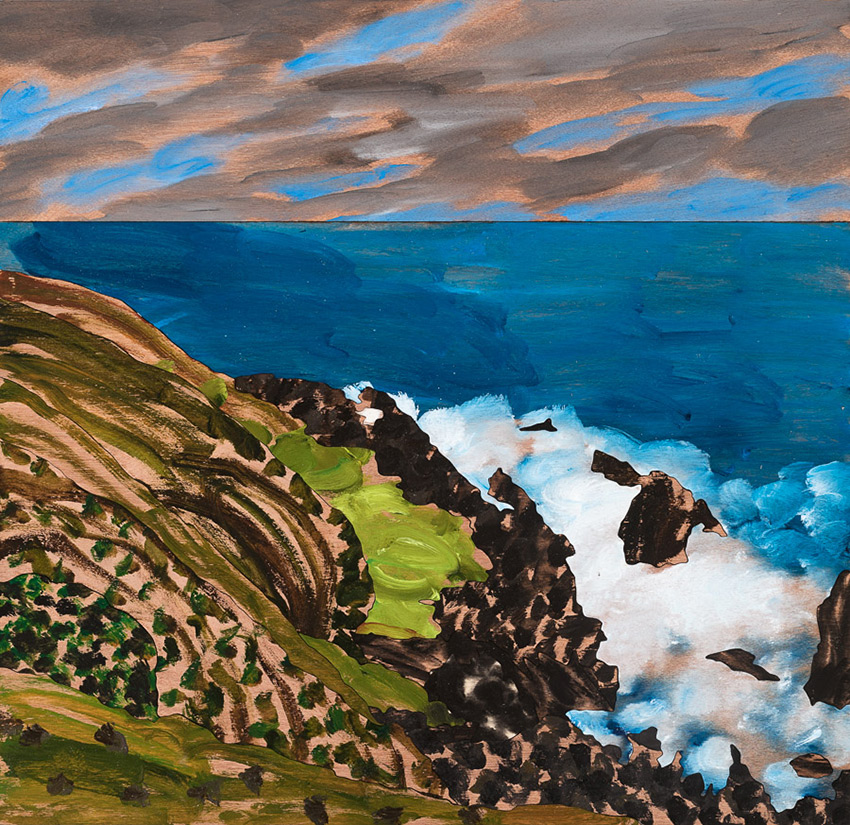 Painting 210 (Moonee Beach) by Alan Jones
