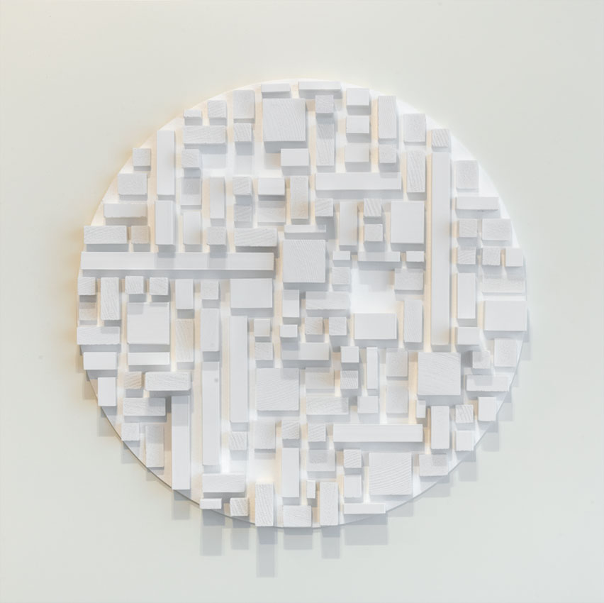 White on White Circle 1 Panel, II by Bo Droga