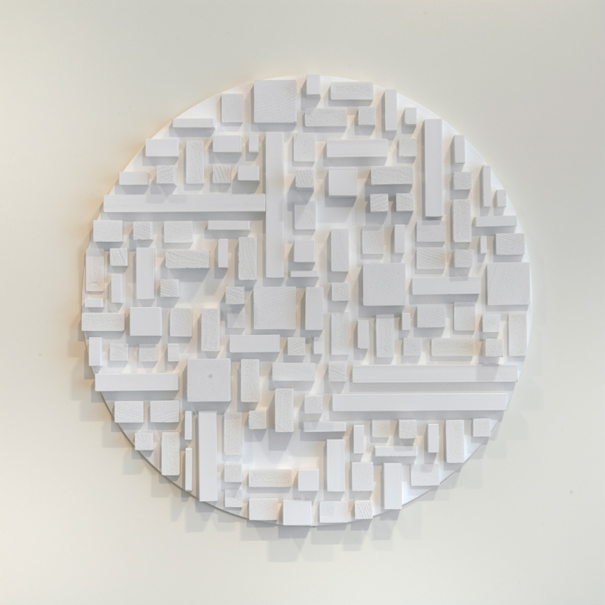 White on White Circle 1 Panel, III by Bo Droga