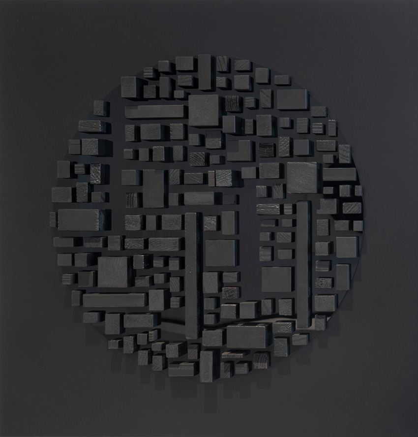 Black on Black Circle 1 Panel, II by Bo Droga