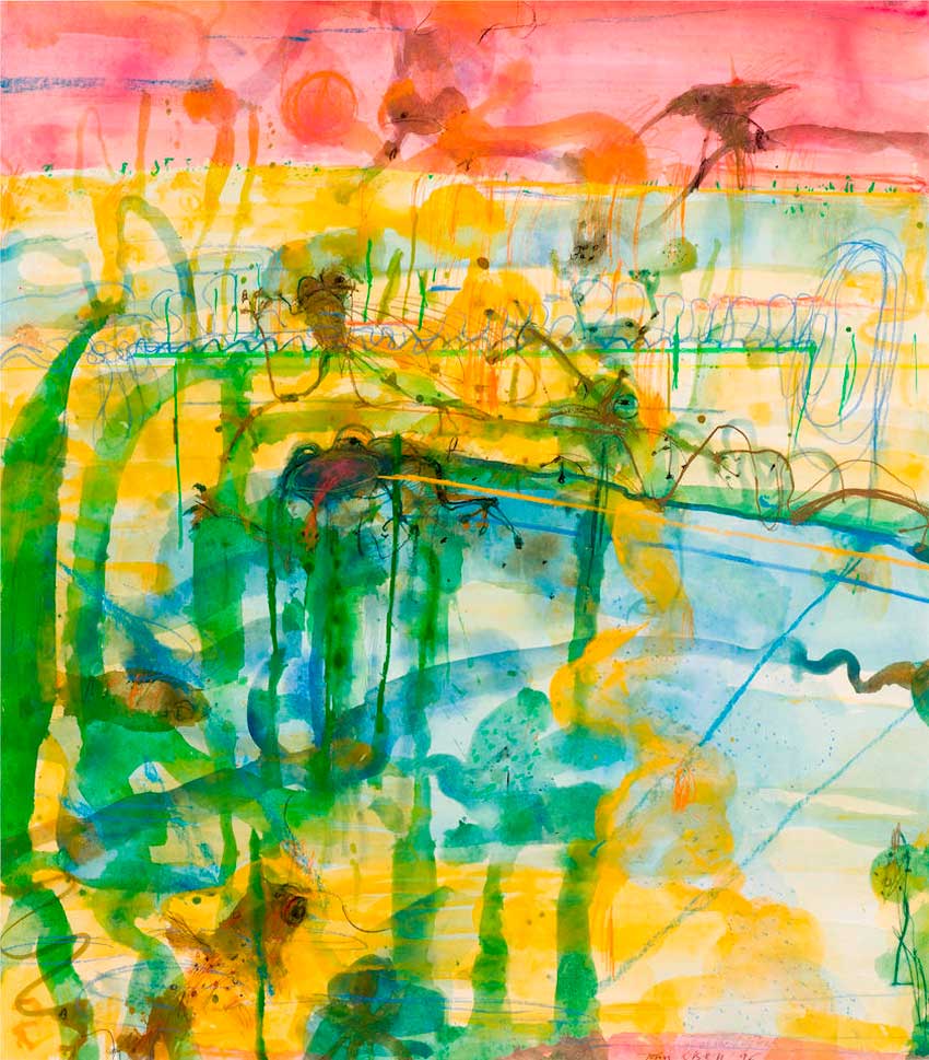 Sunset at the Lily Pond by John Olsen