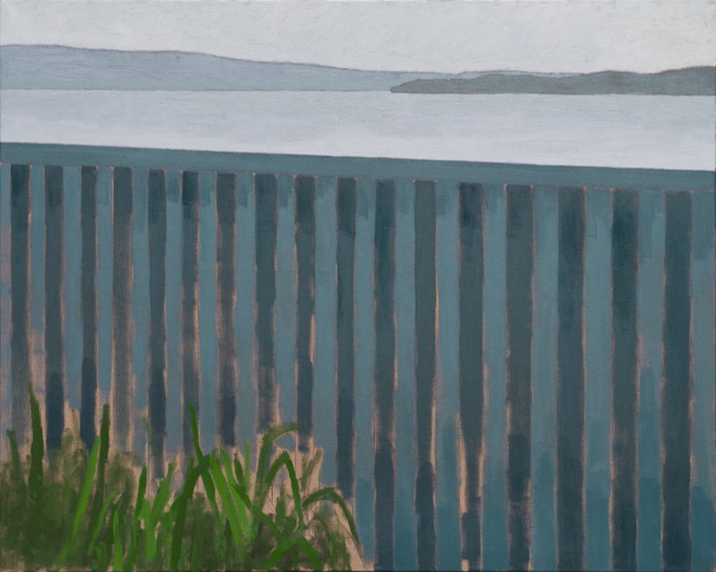 Blue fence by Janis Clarke
