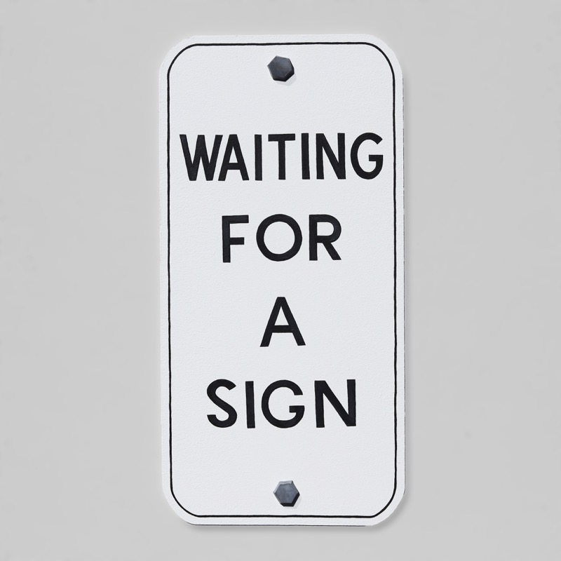 Waiting For a Sign (Red) by Kenny Pittock at Olsen Gallery
