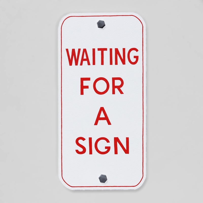 Waiting For A Sign (Green) by Kenny Pittock at Olsen Gallery