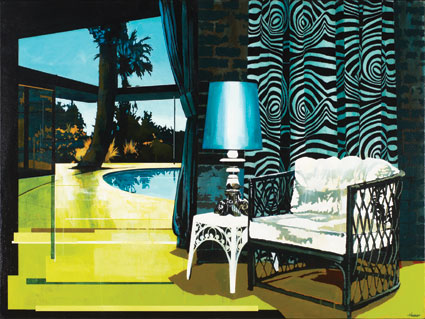 Armchair, Lamp + Pool Exterior by Paul Davies 