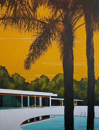 Aspens Trees + Modern Home Landscape by Paul Davies at Olsen Gallery