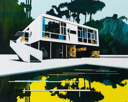 Modern Home, Palm Trees by Paul Davies at Olsen Gallery