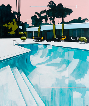 Empty Pool, Purple Sky by Paul Davies at Olsen Gallery