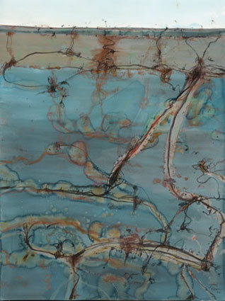 Landscape Moving Towards Lake Eyre by John Olsen at Olsen Gallery