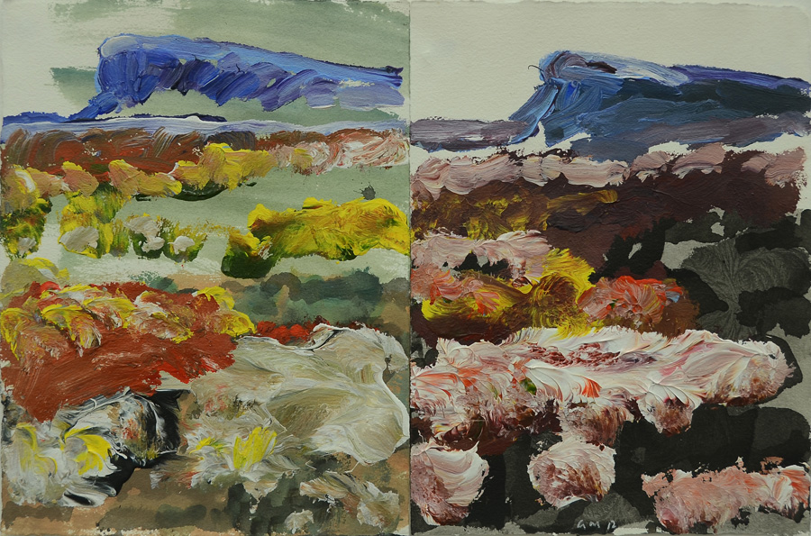 Two Views, West MacDonnell Ranges by Guy Maestri at Olsen Gallery