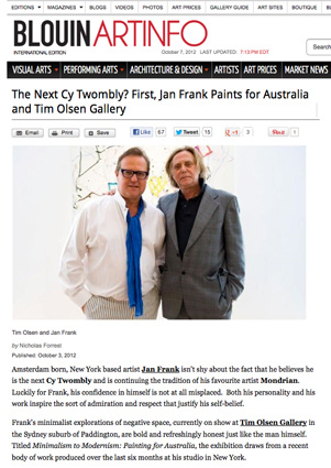 The Next Cy Twombly? First, Jan Frank Paints for Australia and Tim Olsen Gallery