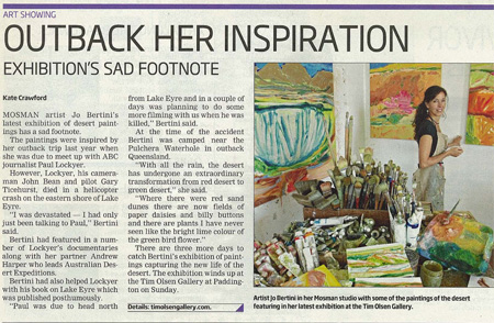 Outback Her Inspiration – Exhibition's Sad Footnote
