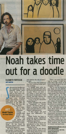 Noah takes time out for a doodle