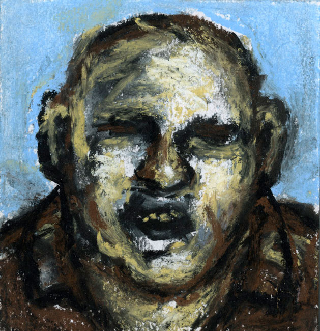 Artwork: Drawing 2011 head blue background