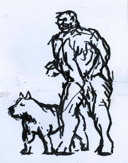 Artwork: Drawing 2013 dog walker