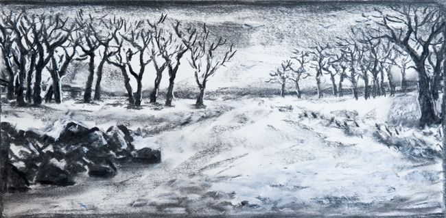 Artwork: Drawing 2007 road and snow
