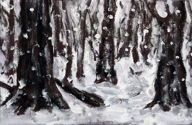 Artwork: Drawing c1995 forest in snow