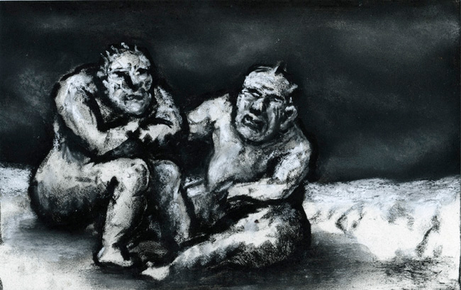 Artwork: Drawing 2010 two seated figures
