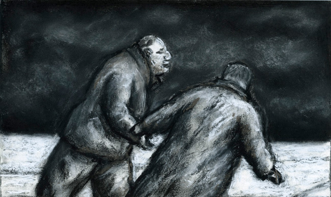 Artwork: Drawing 2010 man leading man