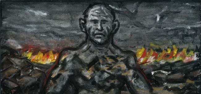 Artwork: Drawing 2005 man and fire