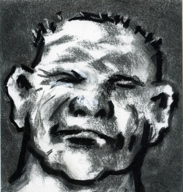 Artwork: Drawing 2010 head black background