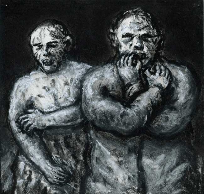 Artwork: Drawing 2008 two men with folded arms