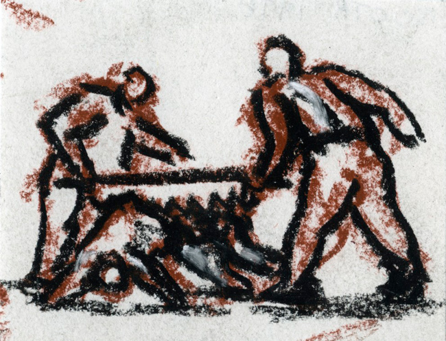 Artwork: Drawing 1990 two sawyers