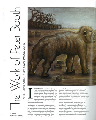 The work of Peter Booth. An intuitive artist of uncompromising vision