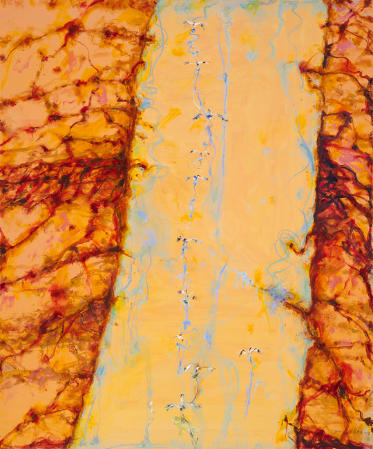 Artwork: Goyder Channel the flood arrives