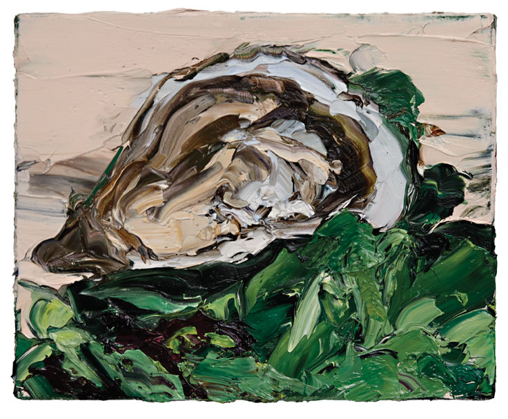 Artwork: Oyster with lettuce