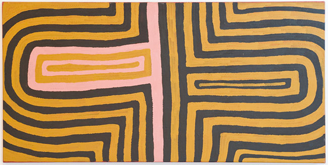 Artwork: Travels of the Timgari ancestors from Wirrimany Balgo to Wilkinkarra Lake Mackay