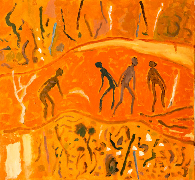Artwork: Orange Landscape with figures
